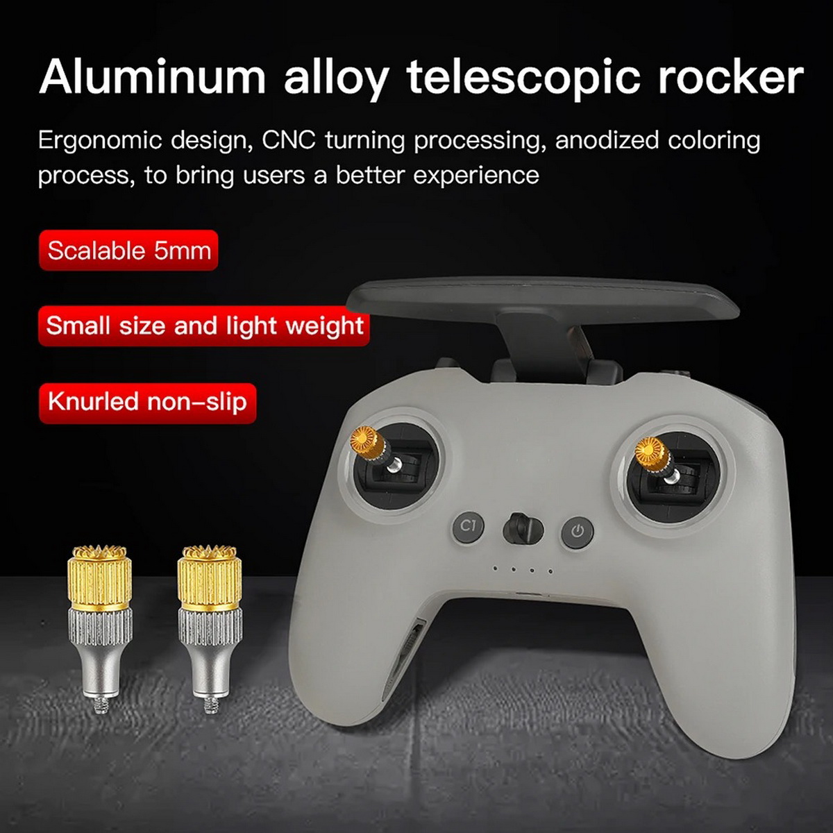 قطعتان من أغطية عصا التحكم في  - مراجعة Drone Control Stick وسعره