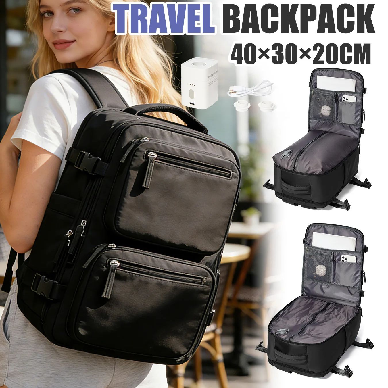 حقيبة ظهر نسائية مع مضخة هواء، - مراجعة Drone Backpack وسعره